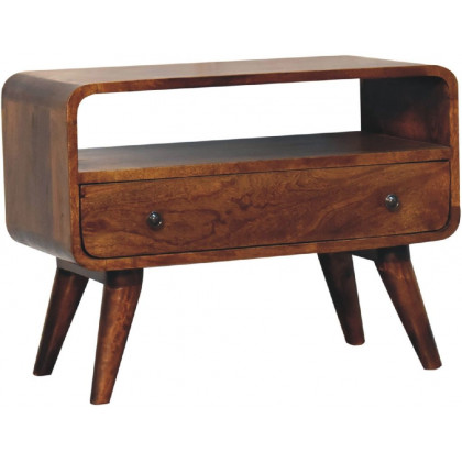 Artisan - Mini Chestnut Curved Media Unit