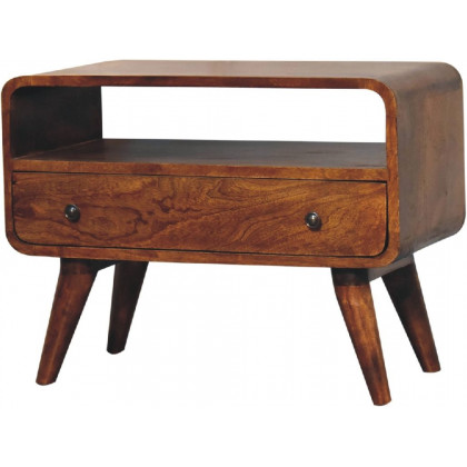 Artisan - Mini Chestnut Curved Media Unit