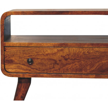Artisan - Mini Chestnut Curved Media Unit