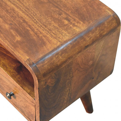 Artisan - Mini Chestnut Curved Media Unit