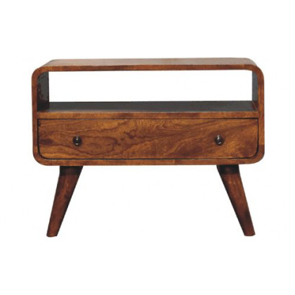 Artisan - Mini Chestnut Curved Media Unit