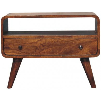 Artisan - Mini Chestnut Curved Media Unit
