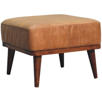 Artisan - Tan Buffalo Leather Tan Footstool
