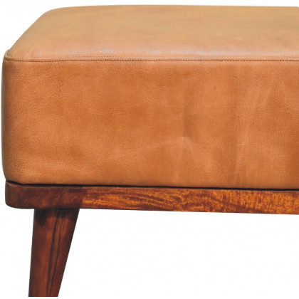 Artisan - Tan Buffalo Leather Tan Footstool