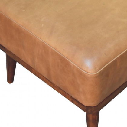 Artisan - Tan Buffalo Leather Tan Footstool