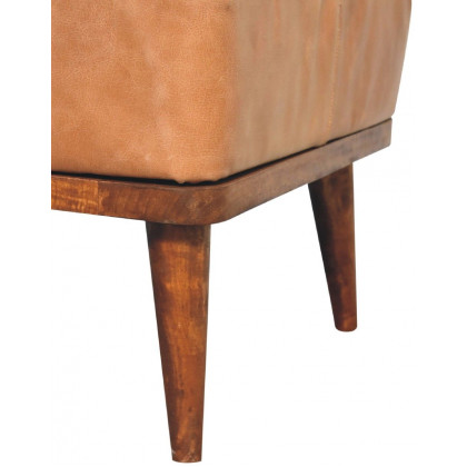 Artisan - Tan Buffalo Leather Tan Footstool