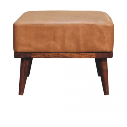 Artisan - Tan Buffalo Leather Tan Footstool