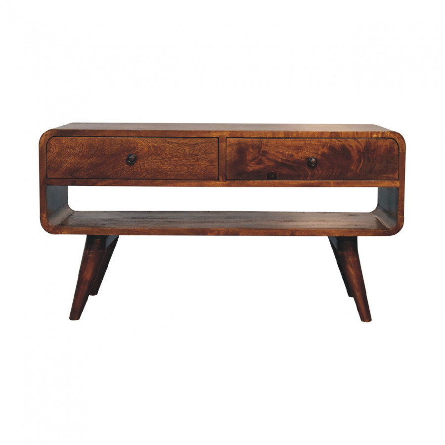 Artisan - Reverse Curved Media Unit in Chestnut