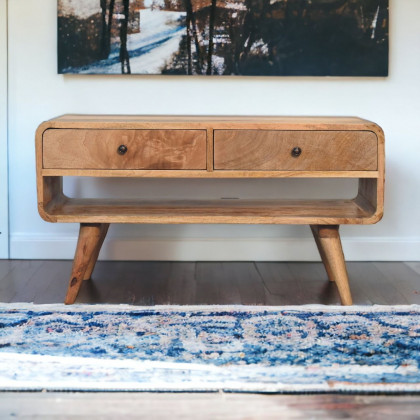 Artisan - Reverse Curve Oak-Ish Media Unit