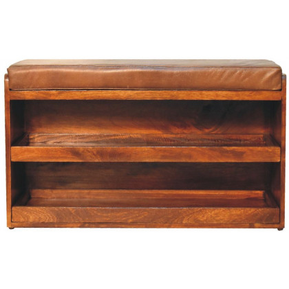 Artisan - Buffalo Hide Pull Out Shoe Storage Bench