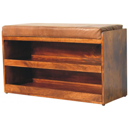 Artisan - Buffalo Hide Pull Out Shoe Storage Bench