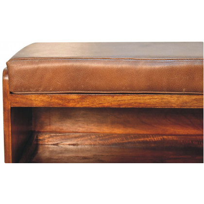 Artisan - Buffalo Hide Pull Out Shoe Storage Bench
