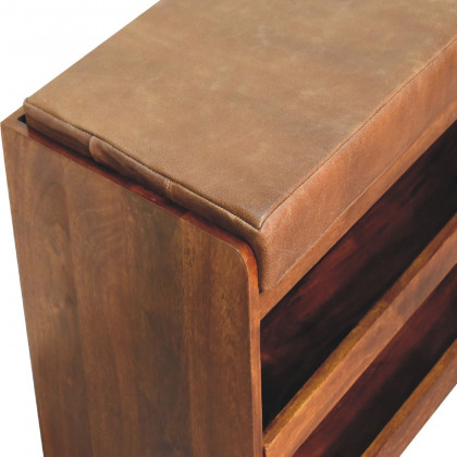 Artisan - Buffalo Hide Pull Out Shoe Storage Bench