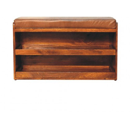 Artisan - Buffalo Hide Pull Out Shoe Storage Bench