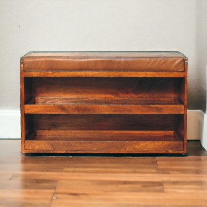 Artisan - Buffalo Hide Pull Out Shoe Storage Bench