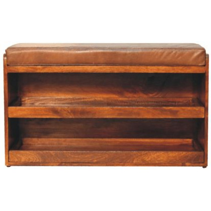 Artisan - Buffalo Hide Pull Out Shoe Storage Bench
