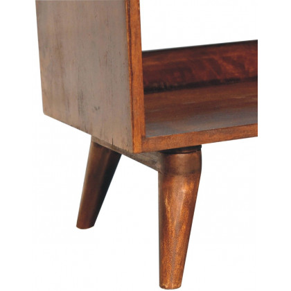 Artisan - Chestnut Bench With Brown Leather Seatpad