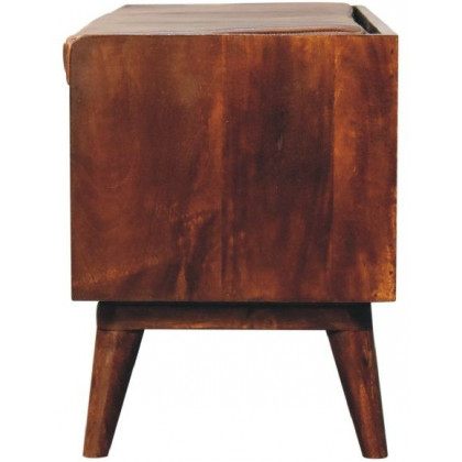 Artisan - Chestnut Bench With Brown Leather Seatpad