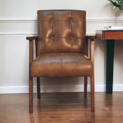 Artisan - Brown Buffalo Leather Chair