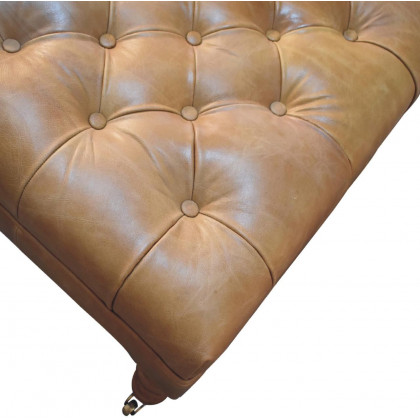 Artisan - Buffalo Tan Leather Ottoman With Castor Legs