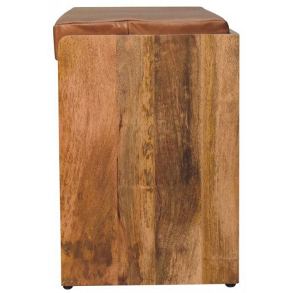 Artisan - Buffalo Hide Pull Out Oak-Ish Shoe Storage Bench