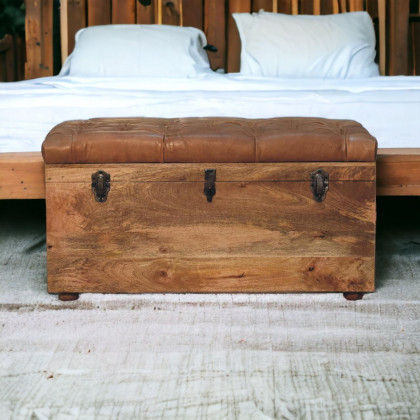 Artisan - Buffalo Hide Oak-Ish Storage Trunk