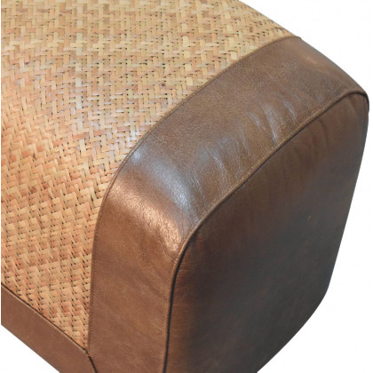 Artisan - Large Seagrass Buffalo Hide Nordic Bench