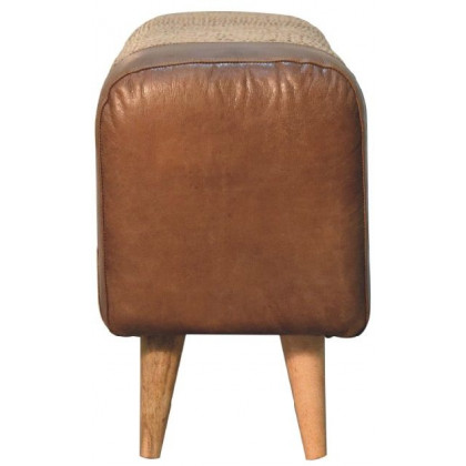 Artisan - Large Seagrass Buffalo Hide Nordic Bench
