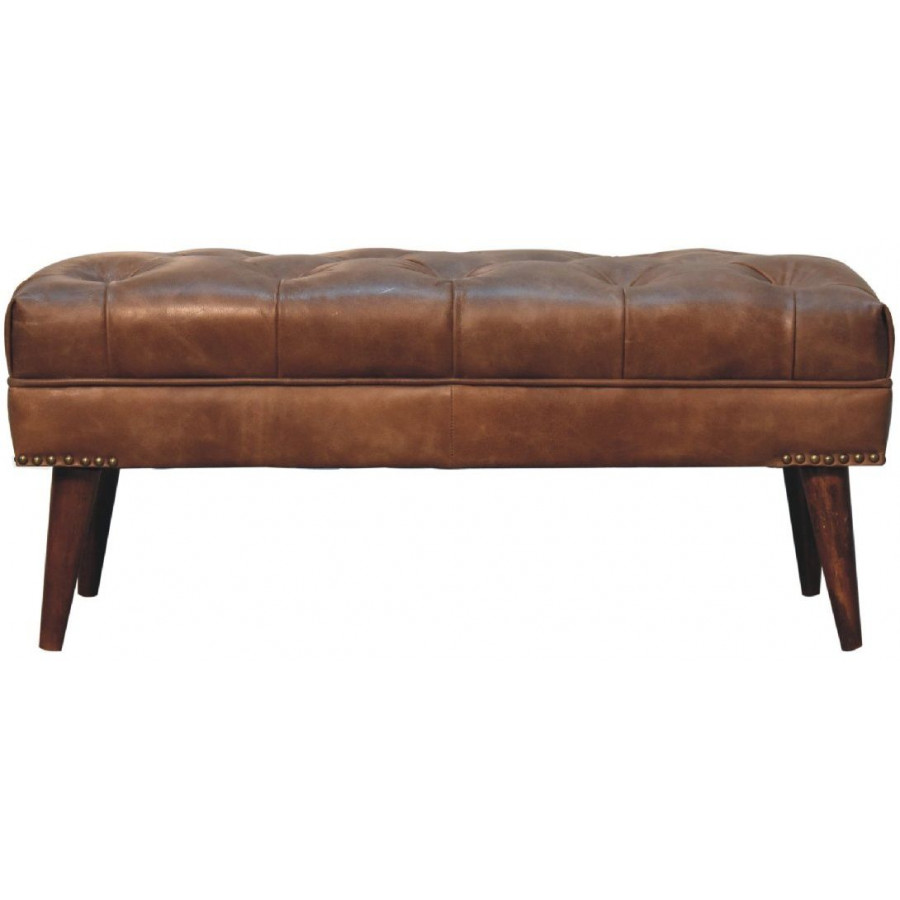 Artisan - Harbour Brown Leather Bench