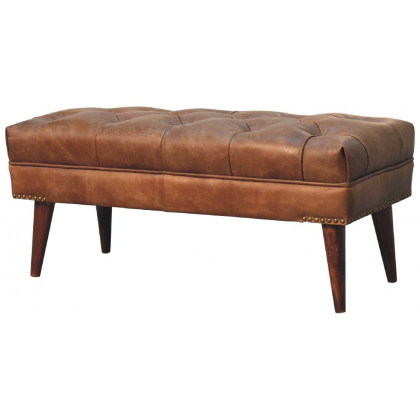 Artisan - Harbour Brown Leather Bench