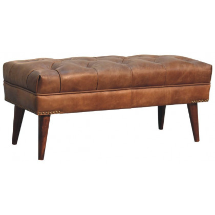 Artisan - Harbour Brown Leather Bench