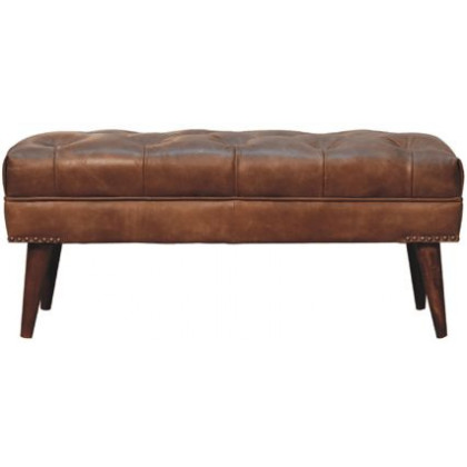 Artisan - Harbour Brown Leather Bench