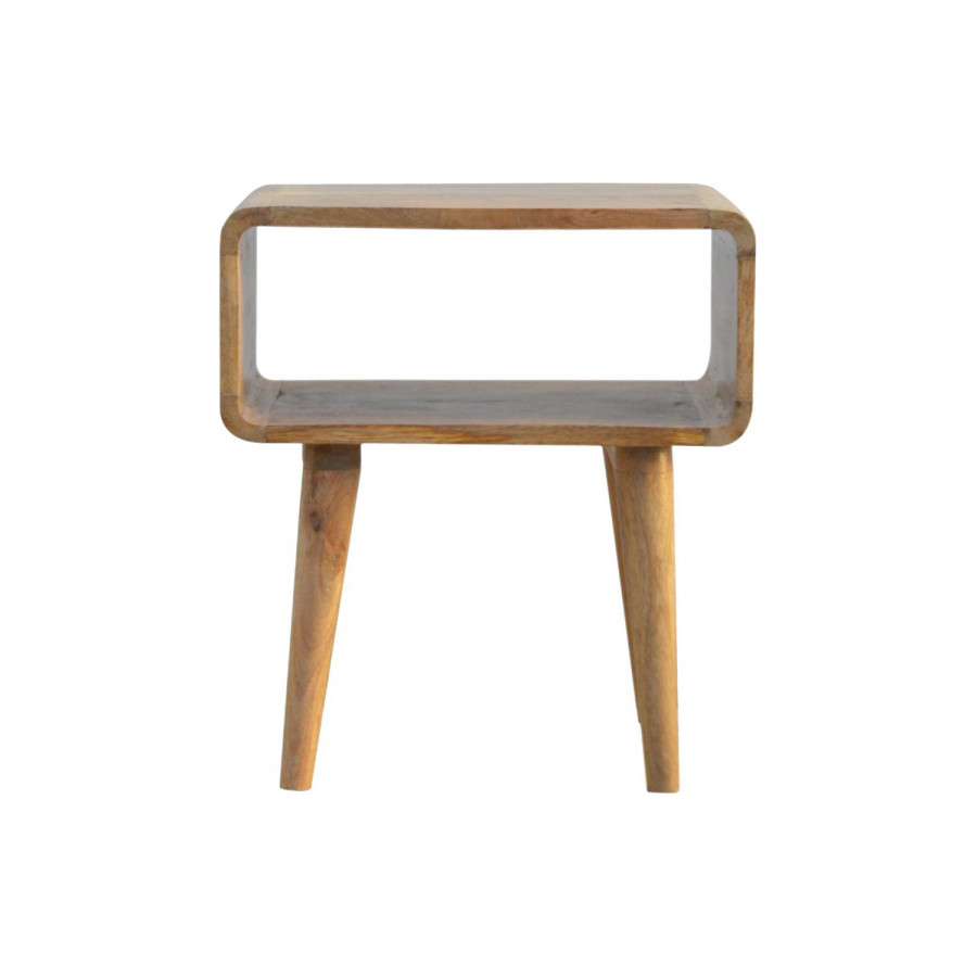 Artisan Curved Open Bedside - Oak-ish