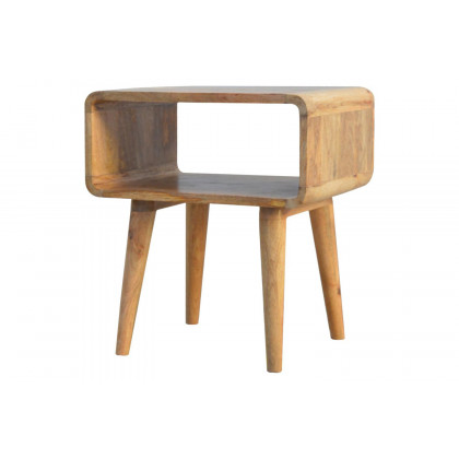 Artisan Curved Open Bedside - Oak-ish
