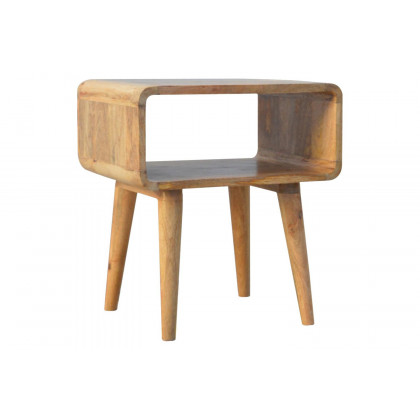 Artisan Curved Open Bedside - Oak-ish