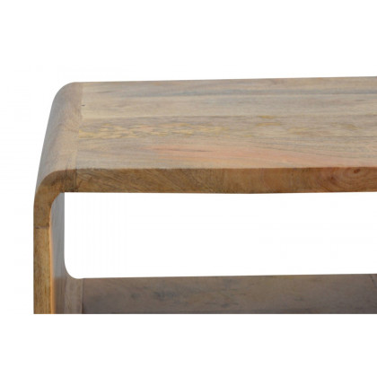 Artisan Curved Open Bedside - Oak-ish