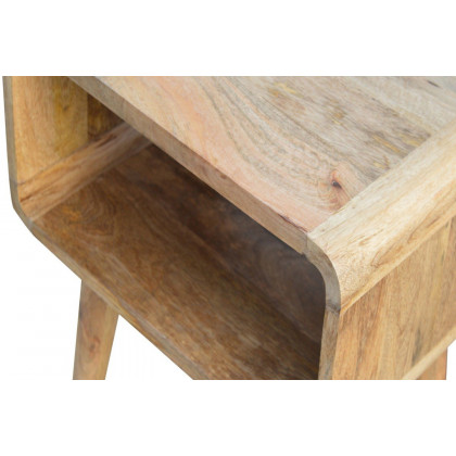 Artisan Curved Open Bedside - Oak-ish