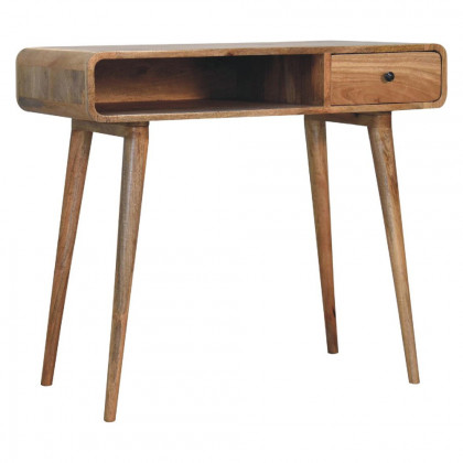 Artisan - Curved Oak-Ish Writing Desk