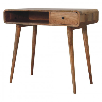 Artisan - Curved Oak-Ish Writing Desk