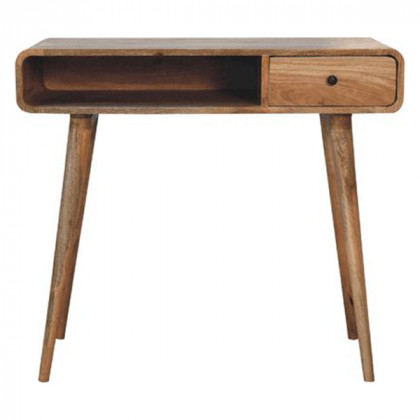 Artisan - Curved Oak-Ish Writing Desk