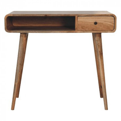 Artisan - Curved Oak-Ish Writing Desk