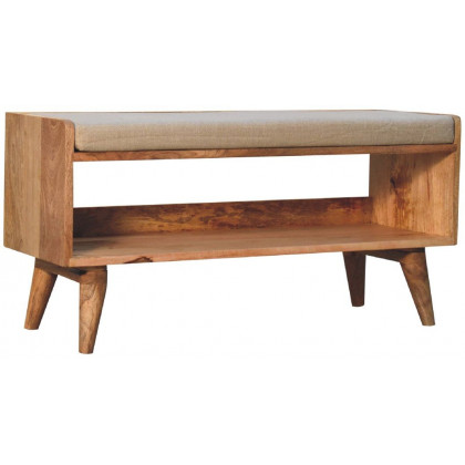 Artisan - Oak-Ish Nordic Storage Bench With Mud Linen