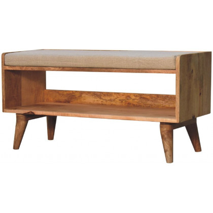 Artisan - Oak-Ish Nordic Storage Bench With Mud Linen