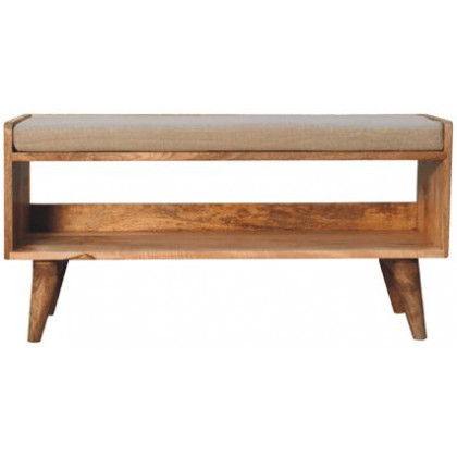 Artisan - Oak-Ish Nordic Storage Bench With Mud Linen
