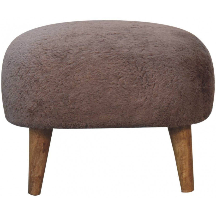 Artisan - Mocha Faux Fur Square Stool