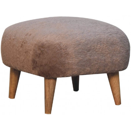 Artisan - Mocha Faux Fur Square Stool