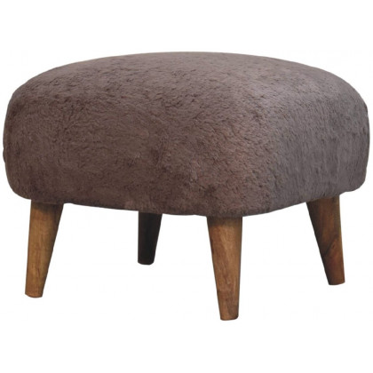 Artisan - Mocha Faux Fur Square Stool