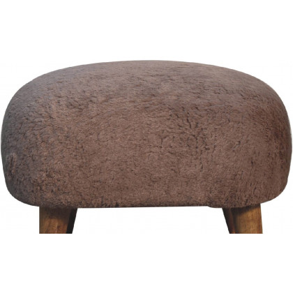 Artisan - Mocha Faux Fur Square Stool
