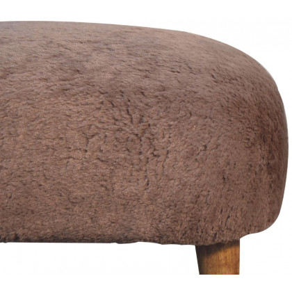 Artisan - Mocha Faux Fur Square Stool