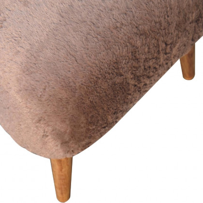 Artisan - Mocha Faux Fur Square Stool